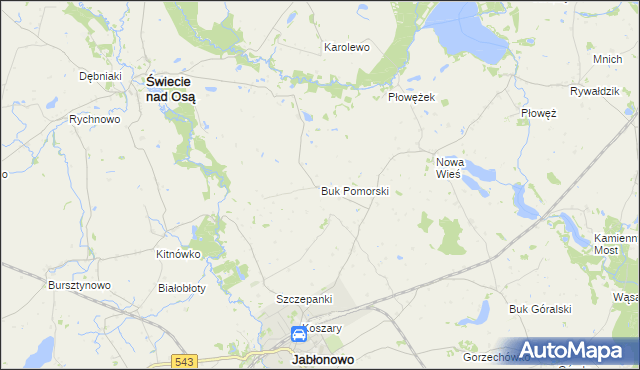 mapa Buk Pomorski, Buk Pomorski na mapie Targeo