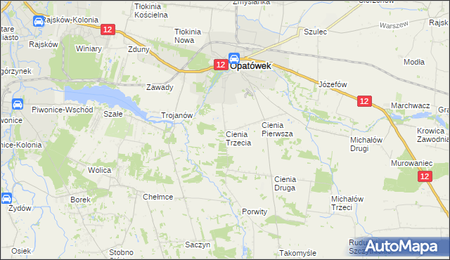 mapa Cienia Trzecia, Cienia Trzecia na mapie Targeo