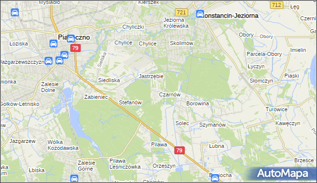 mapa Czarnów gmina Konstancin-Jeziorna, Czarnów gmina Konstancin-Jeziorna na mapie Targeo