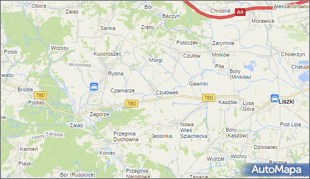 mapa Czułówek, Czułówek na mapie Targeo