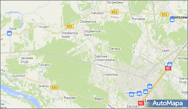 mapa Dąbrowa Chotomowska, Dąbrowa Chotomowska na mapie Targeo