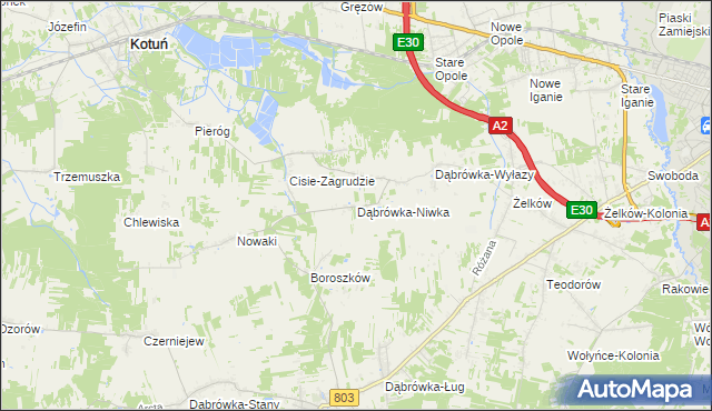 mapa Dąbrówka-Niwka, Dąbrówka-Niwka na mapie Targeo