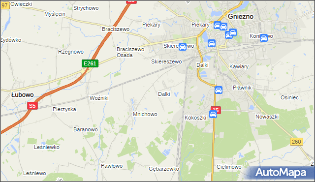 mapa Dalki, Dalki na mapie Targeo