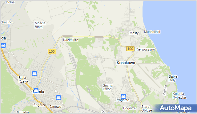 mapa Dębogórze, Dębogórze na mapie Targeo