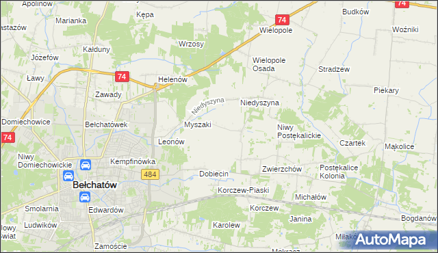 mapa Dobiecin-Kolonia, Dobiecin-Kolonia na mapie Targeo