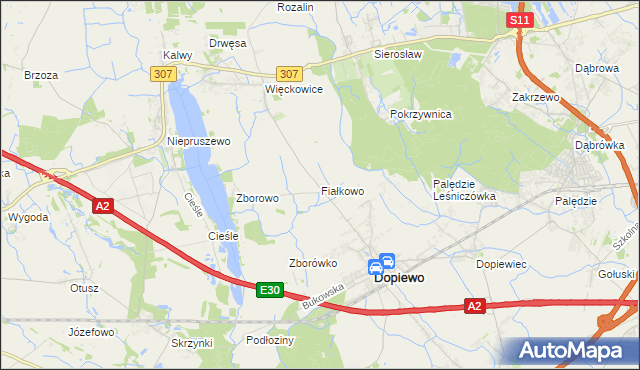 mapa Fiałkowo, Fiałkowo na mapie Targeo