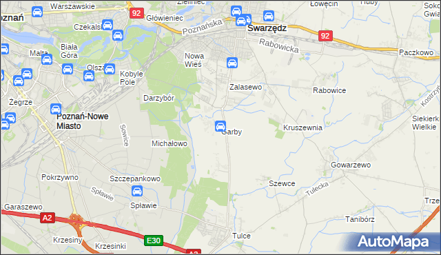 mapa Garby gmina Swarzędz, Garby gmina Swarzędz na mapie Targeo