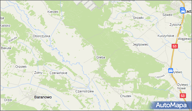 mapa Gleba, Gleba na mapie Targeo