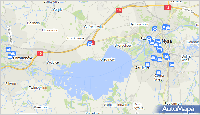 mapa Głębinów, Głębinów na mapie Targeo