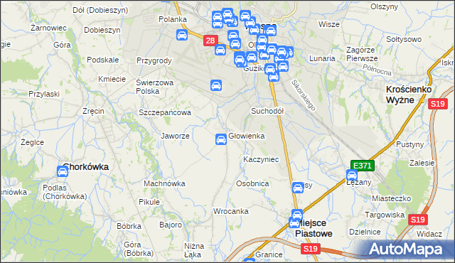 mapa Głowienka, Głowienka na mapie Targeo