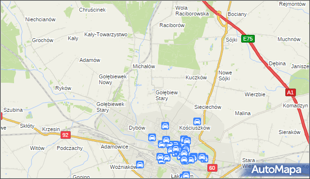 mapa Gołębiew Stary, Gołębiew Stary na mapie Targeo