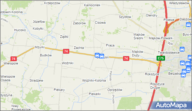 mapa Gomulin, Gomulin na mapie Targeo