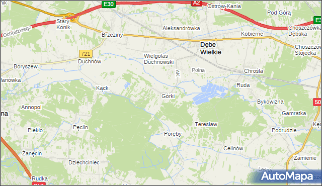 mapa Górki gmina Dębe Wielkie, Górki gmina Dębe Wielkie na mapie Targeo