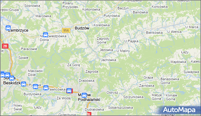 mapa Jachówka, Jachówka na mapie Targeo