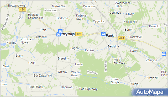 mapa Jaciska, Jaciska na mapie Targeo