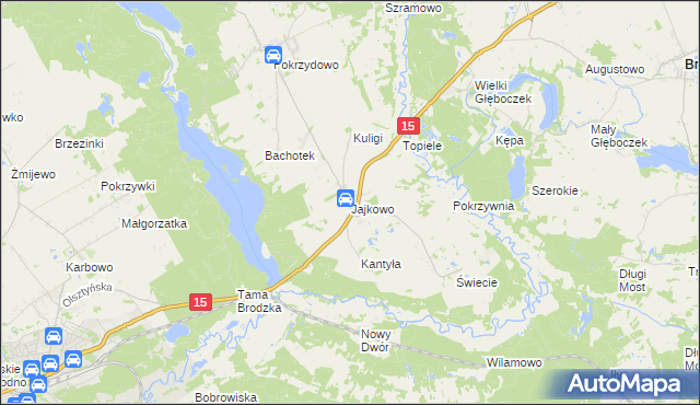 mapa Jajkowo, Jajkowo na mapie Targeo