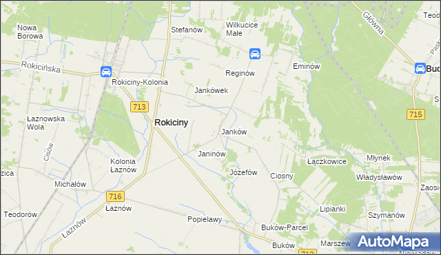 mapa Janków gmina Rokiciny, Janków gmina Rokiciny na mapie Targeo