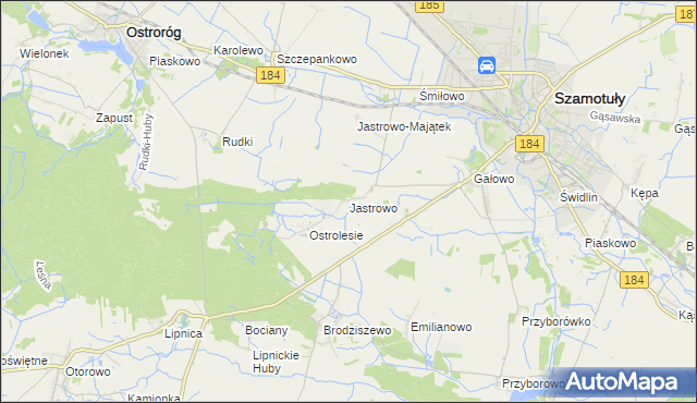 mapa Jastrowo, Jastrowo na mapie Targeo