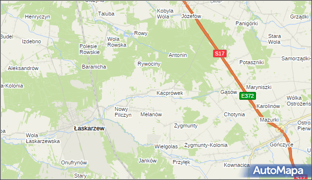 mapa Kacprówek, Kacprówek na mapie Targeo