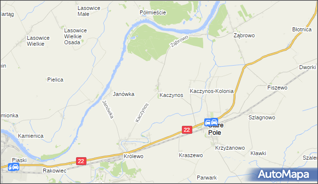 mapa Kaczynos, Kaczynos na mapie Targeo