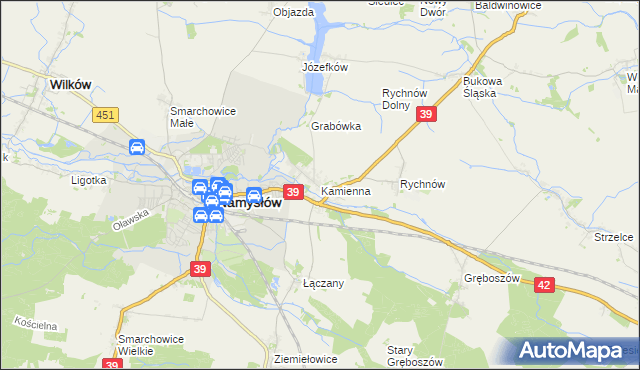 mapa Kamienna gmina Namysłów, Kamienna gmina Namysłów na mapie Targeo