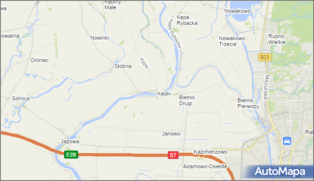 mapa Kępki gmina Nowy Dwór Gdański, Kępki gmina Nowy Dwór Gdański na mapie Targeo
