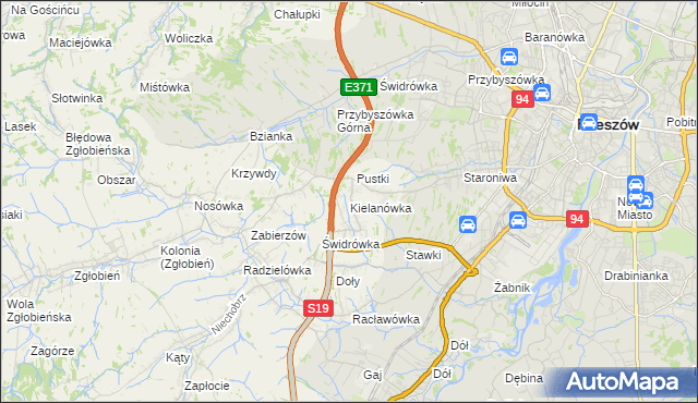 mapa Kielanówka, Kielanówka na mapie Targeo