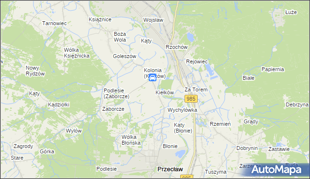 mapa Kiełków gmina Przecław, Kiełków gmina Przecław na mapie Targeo