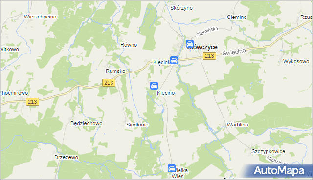 mapa Klęcino, Klęcino na mapie Targeo