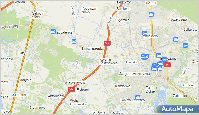 mapa Kolonia Lesznowola, Kolonia Lesznowola na mapie Targeo