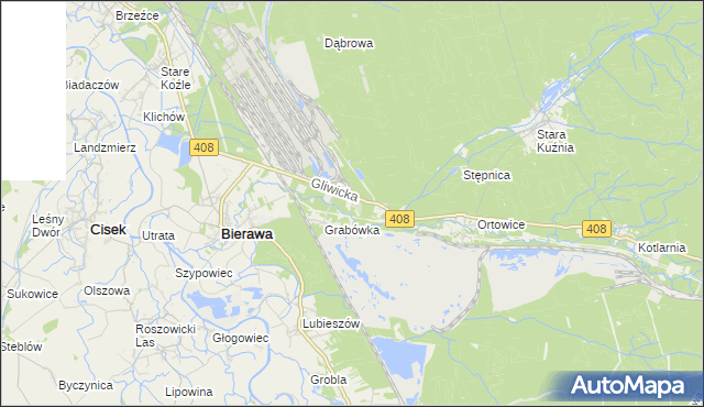 mapa Korzonek gmina Bierawa, Korzonek gmina Bierawa na mapie Targeo