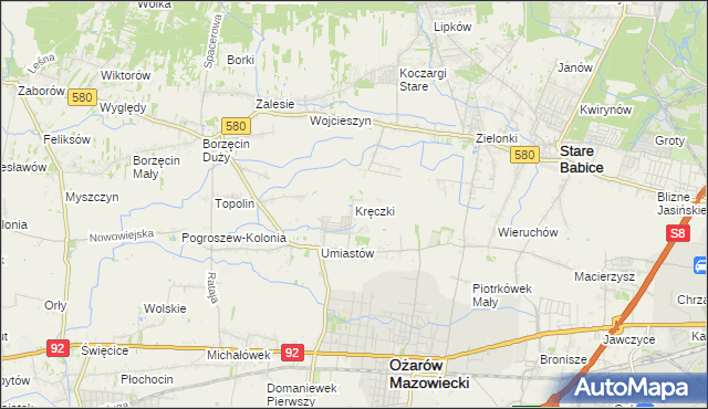 mapa Kręczki, Kręczki na mapie Targeo
