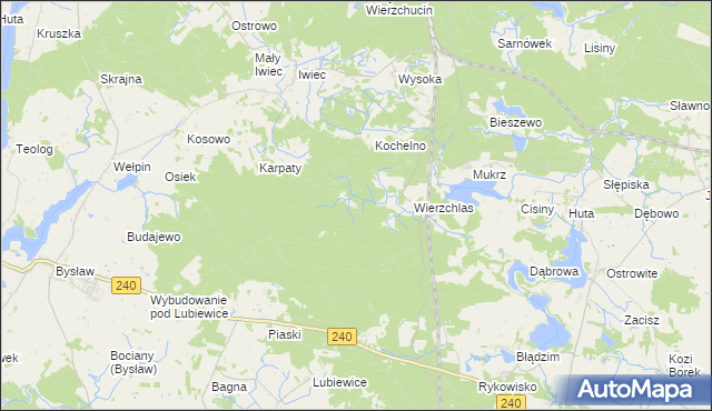 mapa Lubiewice gmina Cekcyn, Lubiewice gmina Cekcyn na mapie Targeo