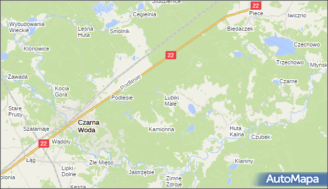 mapa Lubiki Małe, Lubiki Małe na mapie Targeo
