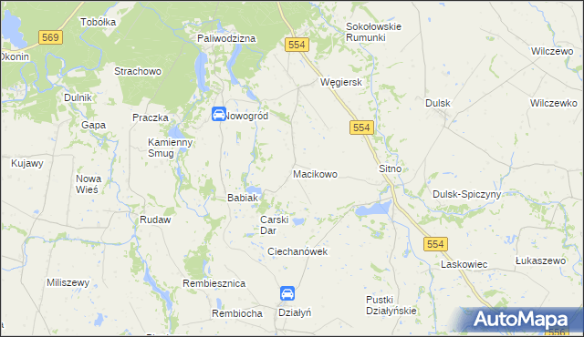 mapa Macikowo, Macikowo na mapie Targeo