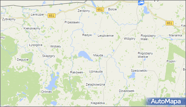 mapa Mauda, Mauda na mapie Targeo