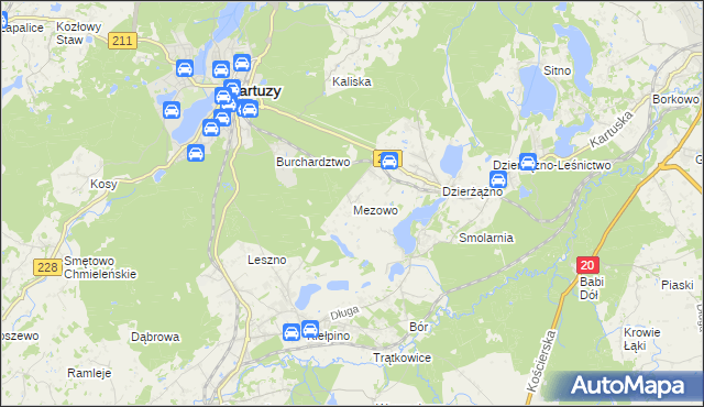 mapa Mezowo, Mezowo na mapie Targeo