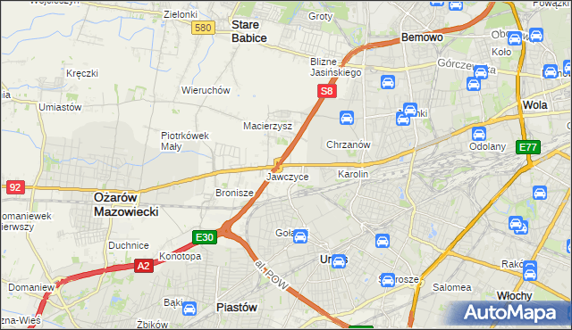 mapa Mory gmina Ożarów Mazowiecki, Mory gmina Ożarów Mazowiecki na mapie Targeo