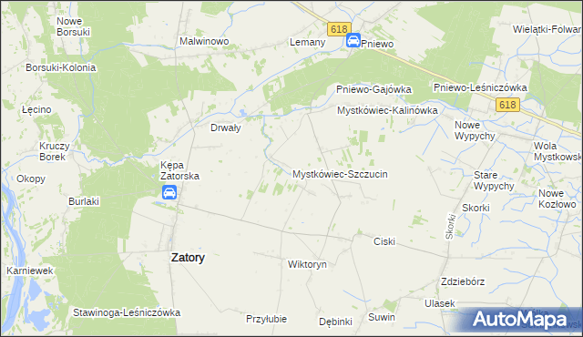 mapa Mystkówiec-Szczucin, Mystkówiec-Szczucin na mapie Targeo