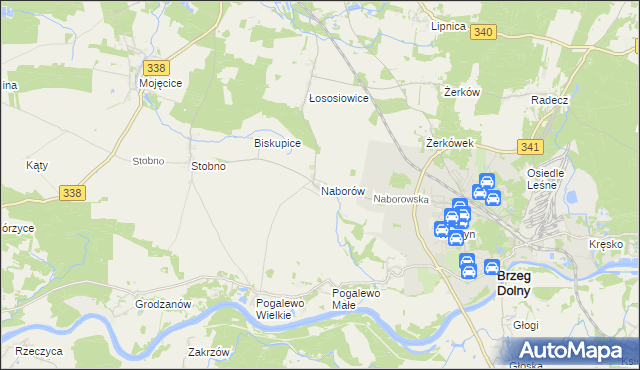 mapa Naborów, Naborów na mapie Targeo