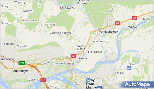 mapa Nowy Modlin, Nowy Modlin na mapie Targeo