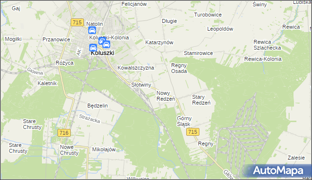 mapa Nowy Redzeń, Nowy Redzeń na mapie Targeo