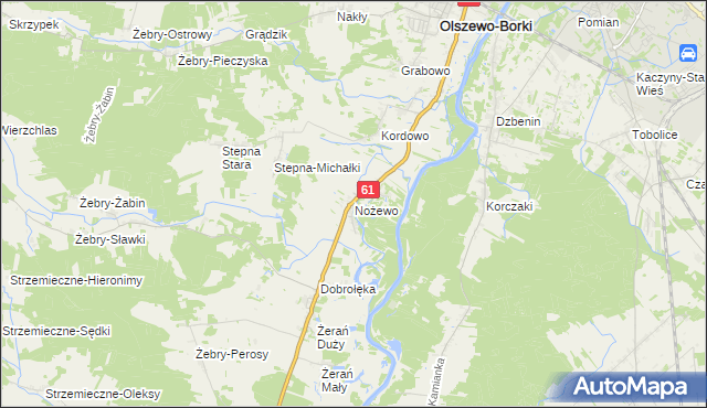 mapa Nożewo, Nożewo na mapie Targeo