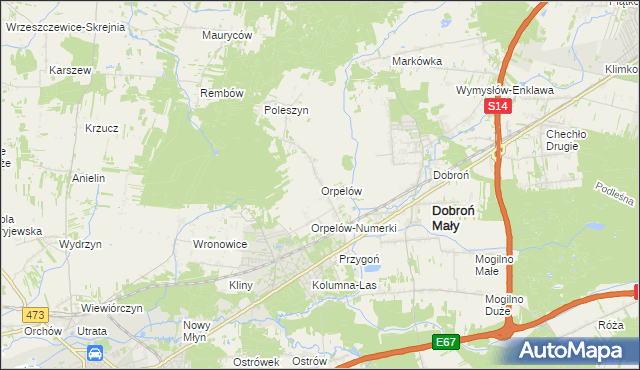 mapa Orpelów, Orpelów na mapie Targeo