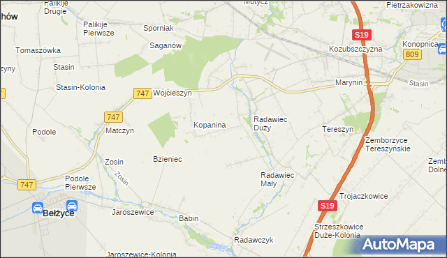 mapa Pawlin, Pawlin na mapie Targeo