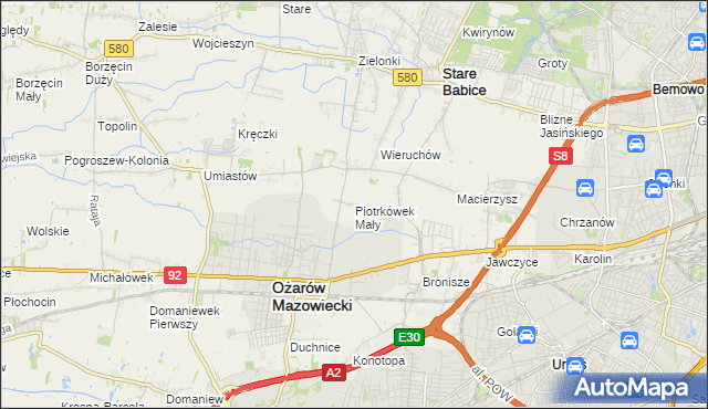 mapa Piotrkówek Mały, Piotrkówek Mały na mapie Targeo