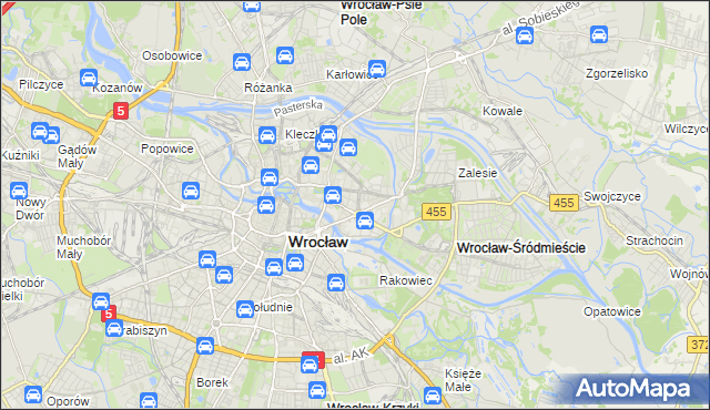 mapa Plac Grunwaldzki, Plac Grunwaldzki na mapie Targeo