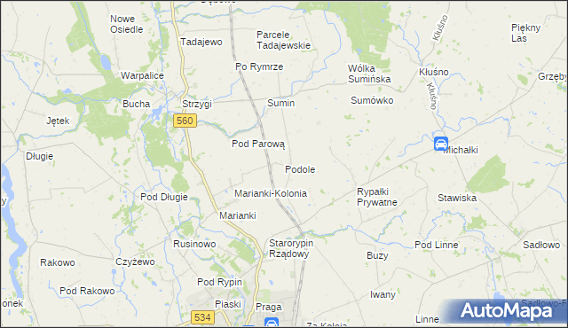 mapa Podole gmina Rypin, Podole gmina Rypin na mapie Targeo