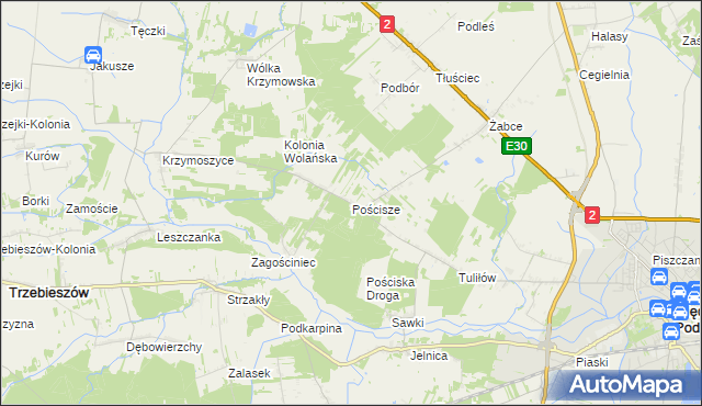 mapa Pościsze, Pościsze na mapie Targeo