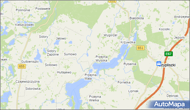 mapa Przejma Wysoka, Przejma Wysoka na mapie Targeo